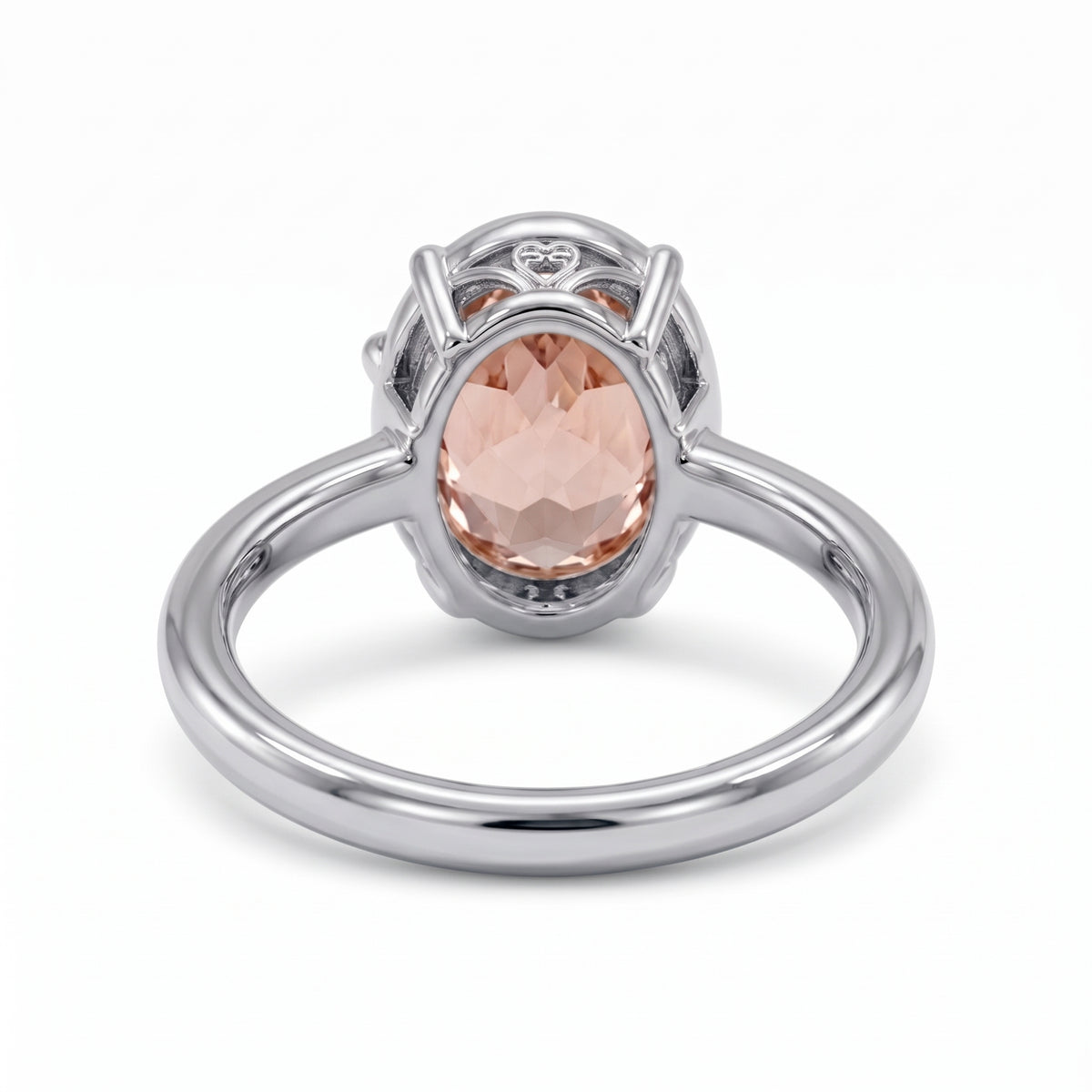 Fancy Pink Oval Solitaire Lab Grown Diamond Ring