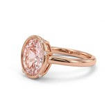 Fancy Pink Oval Solitaire Lab Grown Diamond Ring