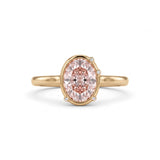 Fancy Pink Oval Solitaire Lab Grown Diamond Ring
