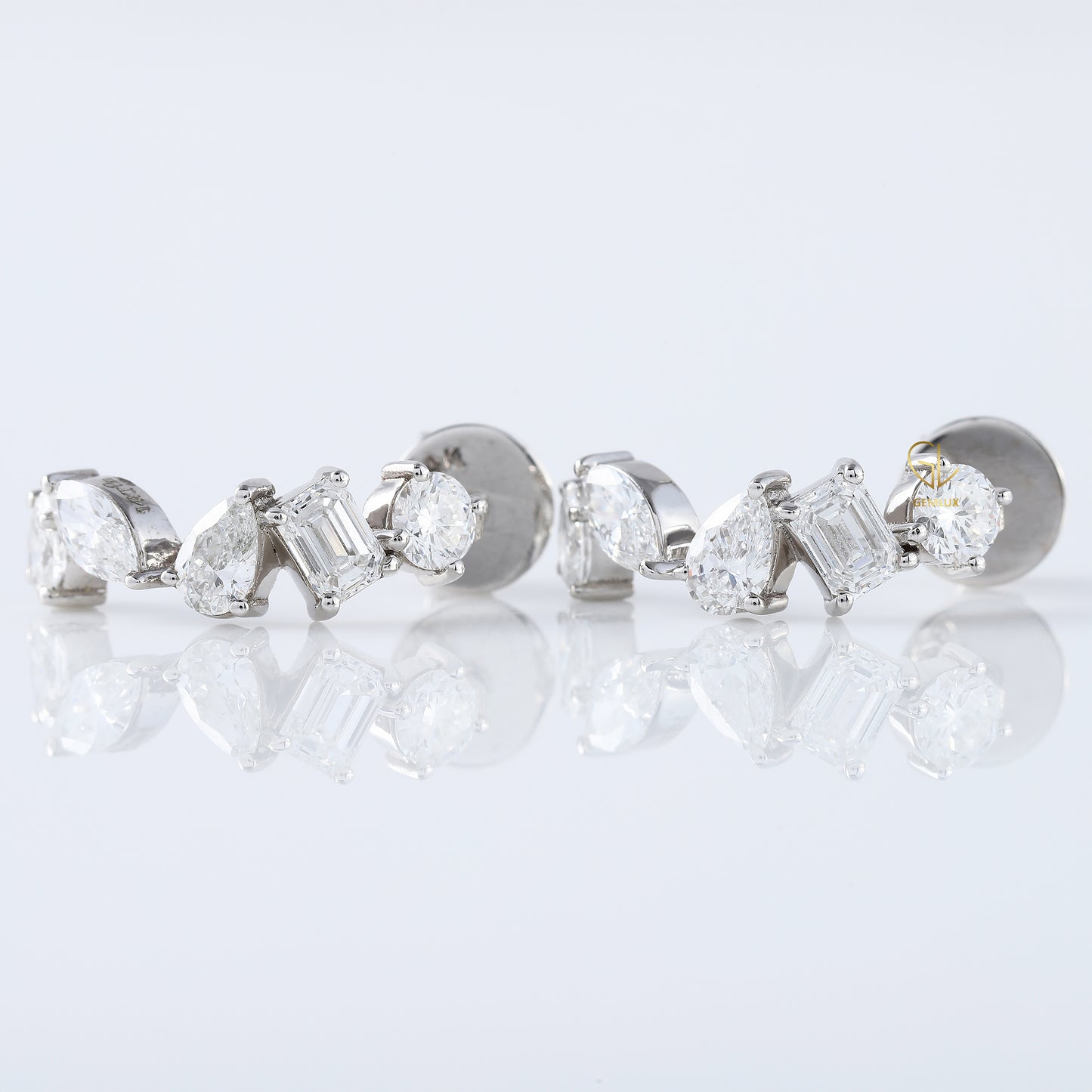 Fancy Cut Moissanite Diamond Ear Cuffs For Her