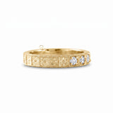 Five Stone Moissanite Antique Milgrain Wedding Band