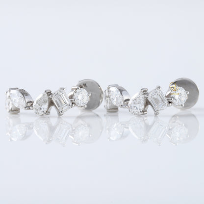 Five Stone Fancy Cut Lab Grown Diamond Earcuff For Her