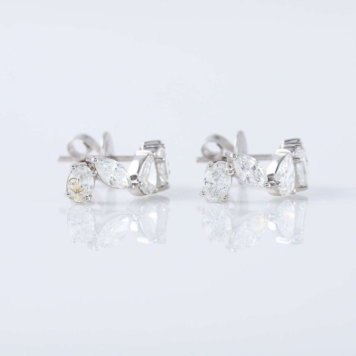 Five Stone Fancy Cut Lab Grown Diamond Earcuff For Her