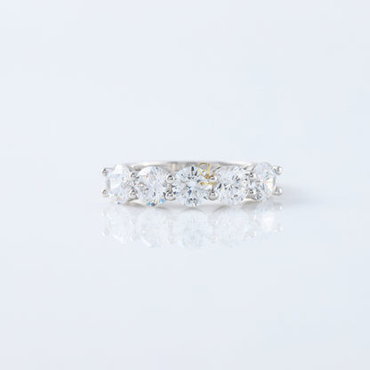 Five Stone Round Cut Lab Grown Diamond Wedding Ring