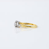 Five Stone Round Moissanite Two Tone Vintage Engagement Ring