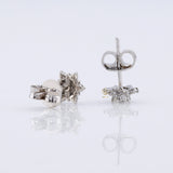 Floral Halo Round Moissanite Stud Earrings