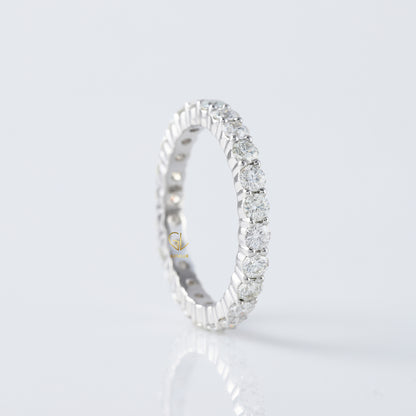 Full Eternity Round Moissanite Diamond Wedding Band