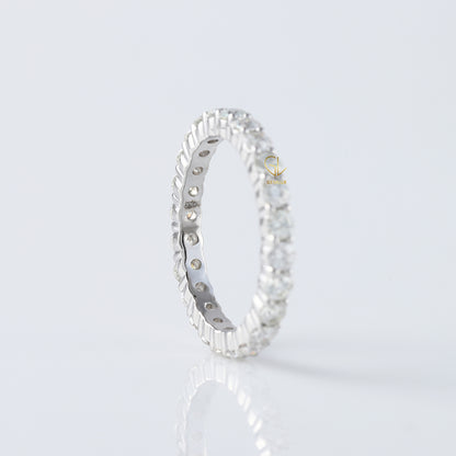 Full Eternity Round Moissanite Diamond Wedding Band