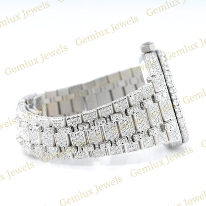Full White Iced Out Pass Diamond Tester D VVS Moissanite Watch