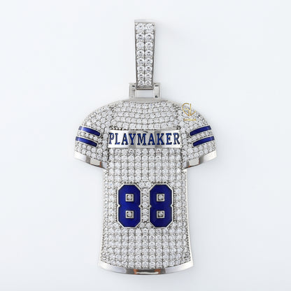 Gridiron Football Jersey Moissanite Diamond Pendent