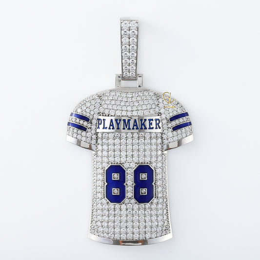 Gridiron Football Jersey Moissanite Diamond Pendent