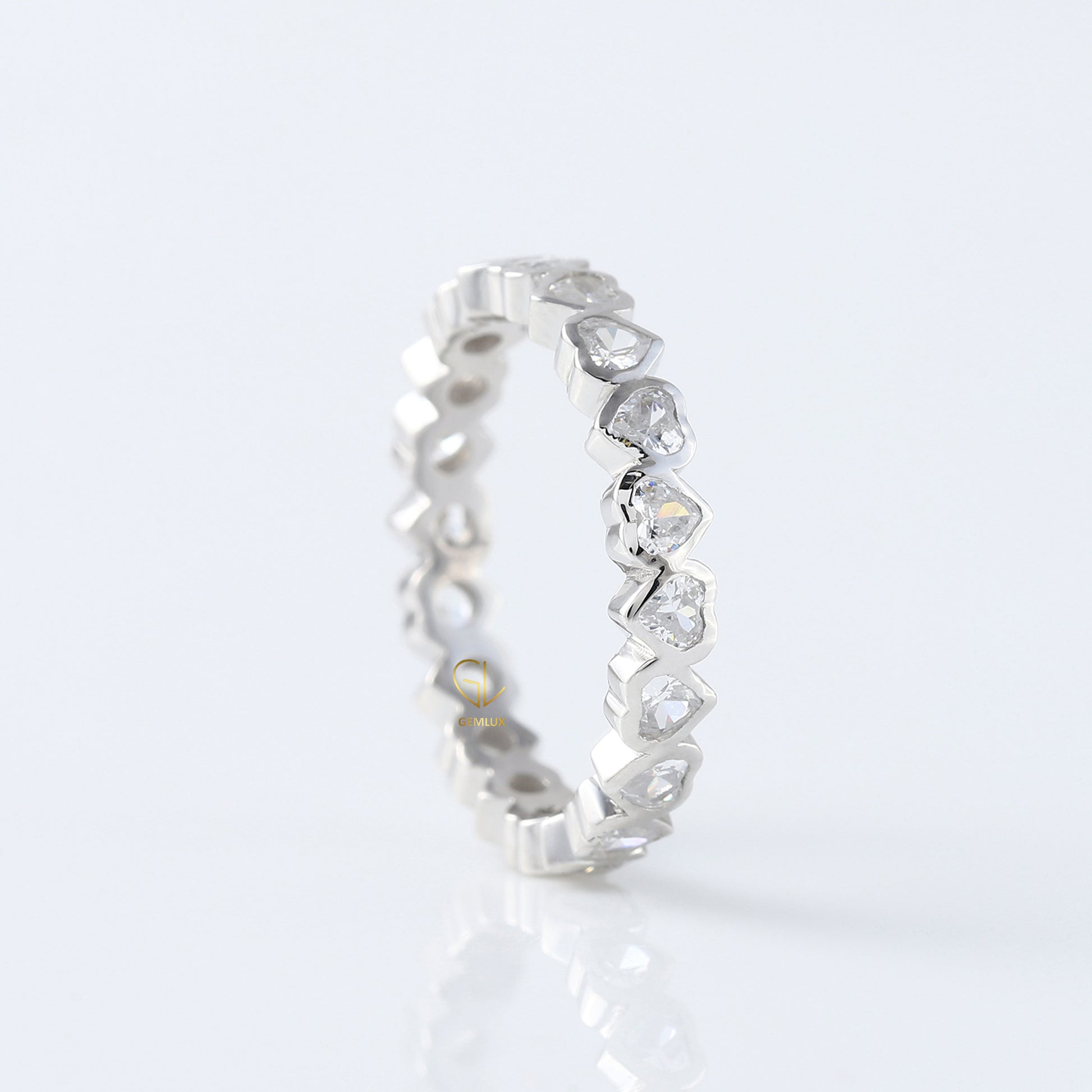 Heart Shape Lab Grown Diamond Full Eternity Wedding Band