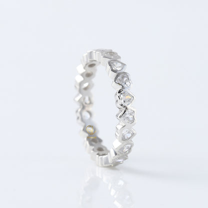 Heart Shape Lab Grown Diamond Full Eternity Wedding Band