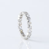 Heart Shape Moissanite Diamond Bezel Set Wedding Band