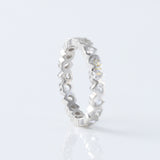 Heart Shape Moissanite Diamond Bezel Set Wedding Band