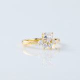 Heart & Round Cut Moissanite Diamond Cat & Dog Paw Five Stone Ring