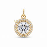 Hearts & Arrows Round Cut Lab Grown Diamond Bezel Halo Pendant
