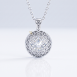 Hearts & Arrows Round Cut Lab Grown Diamond Halo Pendant for Women