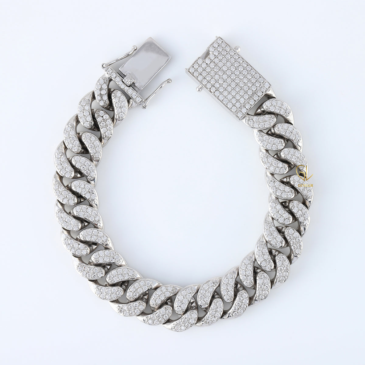 Hip Hop Iced Out Moissanite Cuban Link Bracelet