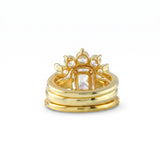IGI Certified 2 Ct Elongated Cushion Lab Grown Crown Trio Ring Set
