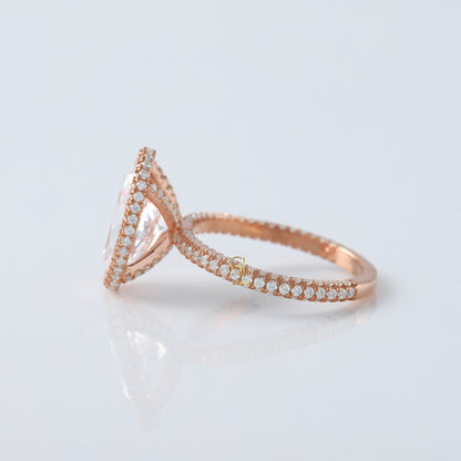 IGI Certified Oval Cut Lab Grown Diamond Halo Ring