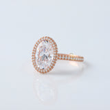 IGI Certified Oval Cut Lab Grown Diamond Halo Ring