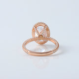 IGI Certified Oval Cut Lab Grown Diamond Halo Ring