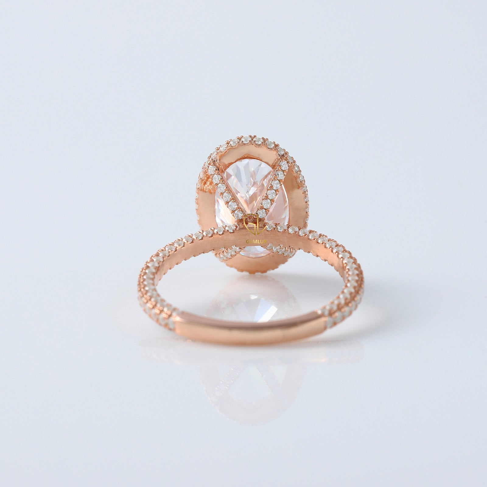 IGI Certified Oval Cut Lab Grown Diamond Halo Ring