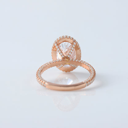 IGI Certified Oval Cut Lab Grown Diamond Halo Ring