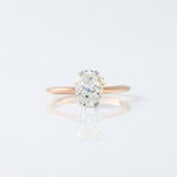 IGI Certified Oval Cut Lab Grown Diamond Hidden Halo Engagement Ring
