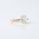 IGI Certified Oval Cut Lab Grown Diamond Hidden Halo Engagement Ring