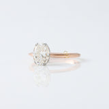 IGI Certified Oval Cut Lab Grown Diamond Hidden Halo Engagement Ring
