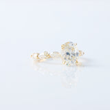 IGI Certified Oval Cut Lab Grown Diamond Solitaire With Accent Ring