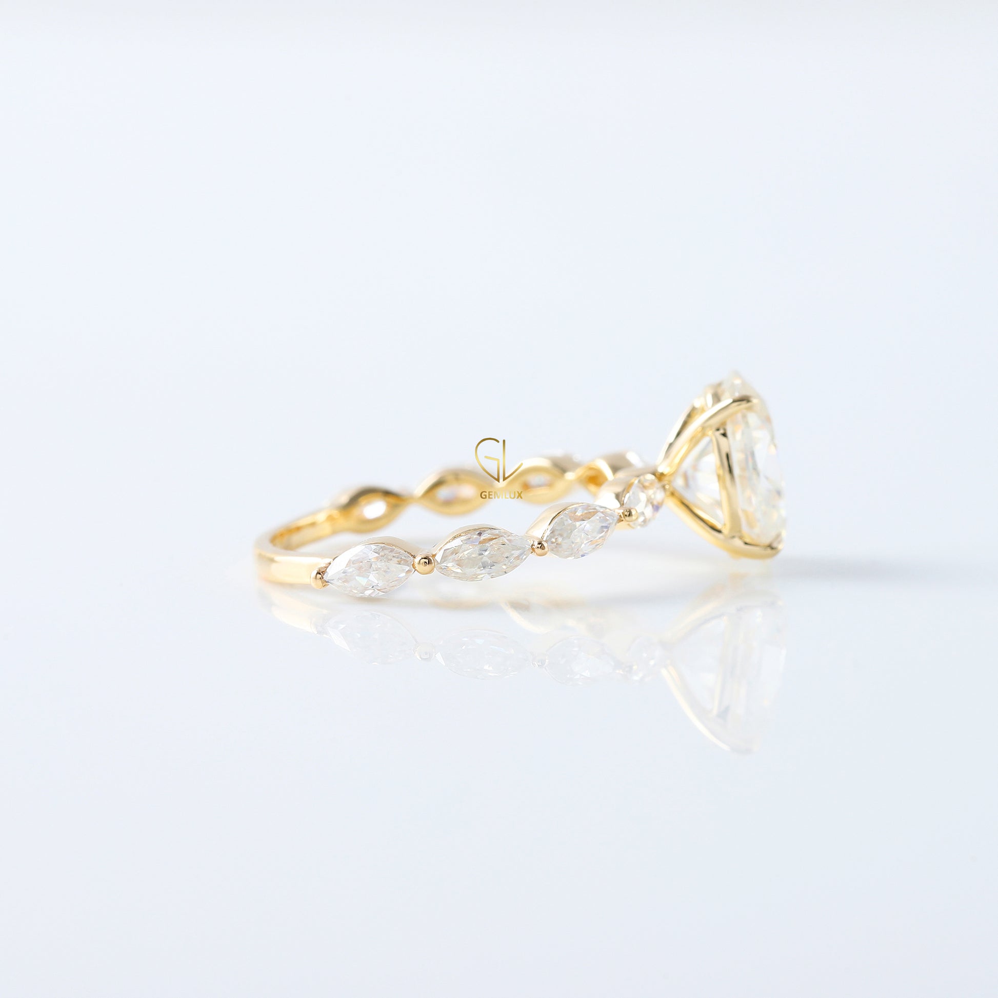 IGI Certified Oval Cut Lab Grown Diamond Solitaire With Accent Ring