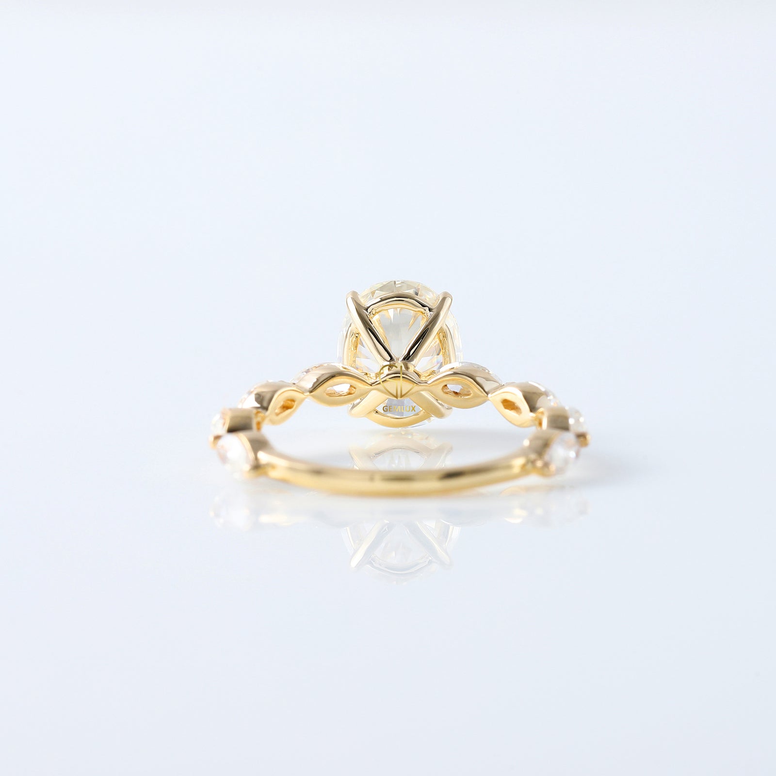 IGI Certified Oval Cut Lab Grown Diamond Solitaire With Accent Ring