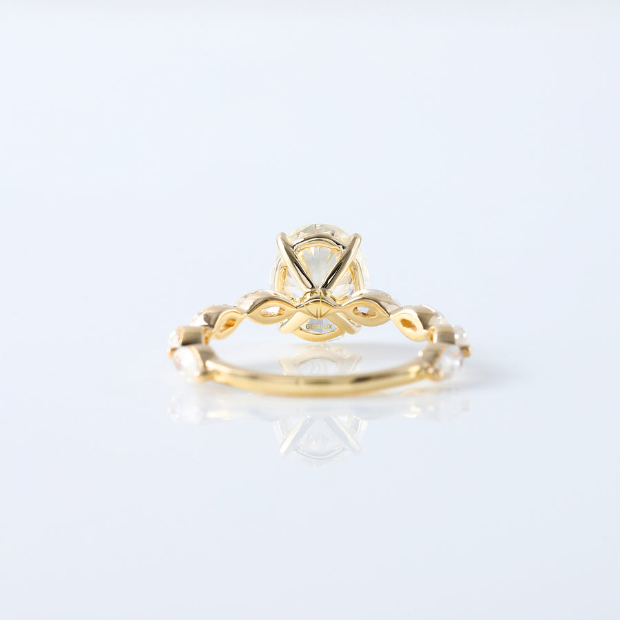 Oval Cut Lab Grown Solitaire With Accent Ring - IGI Certified