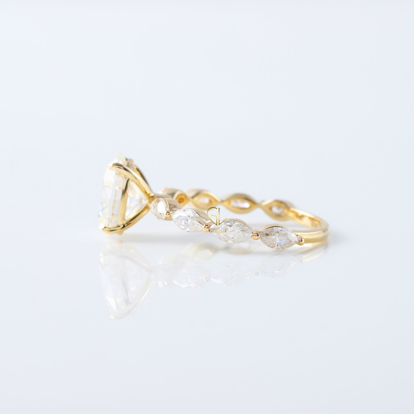 IGI Certified Oval Cut Lab Grown Diamond Solitaire With Accent Ring