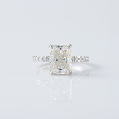 IGI Certified Radiant Cut Lab Grown Diamond Solitaire With Accent Ring