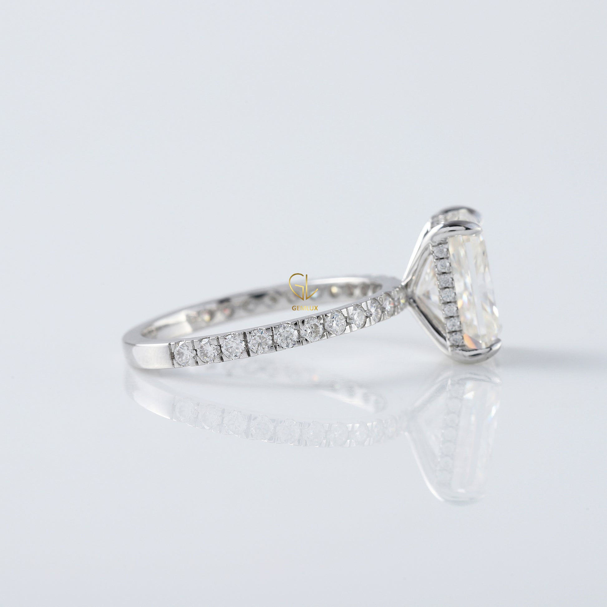 IGI Certified Radiant Cut Lab Grown Diamond Solitaire With Accent Ring