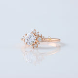 IGI Certified Round Cut Lab Grown Diamond Cluster Ring