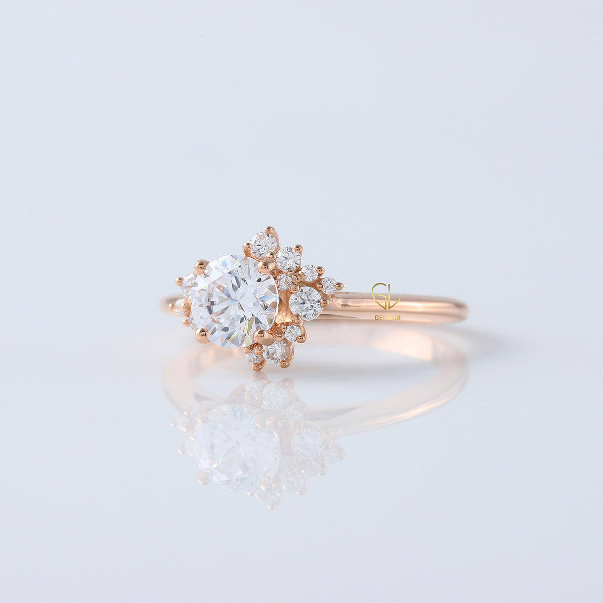 IGI Certified Round Cut Lab Grown Diamond Cluster Ring