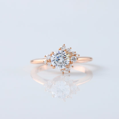 IGI Certified Round Cut Lab Grown Diamond Cluster Ring