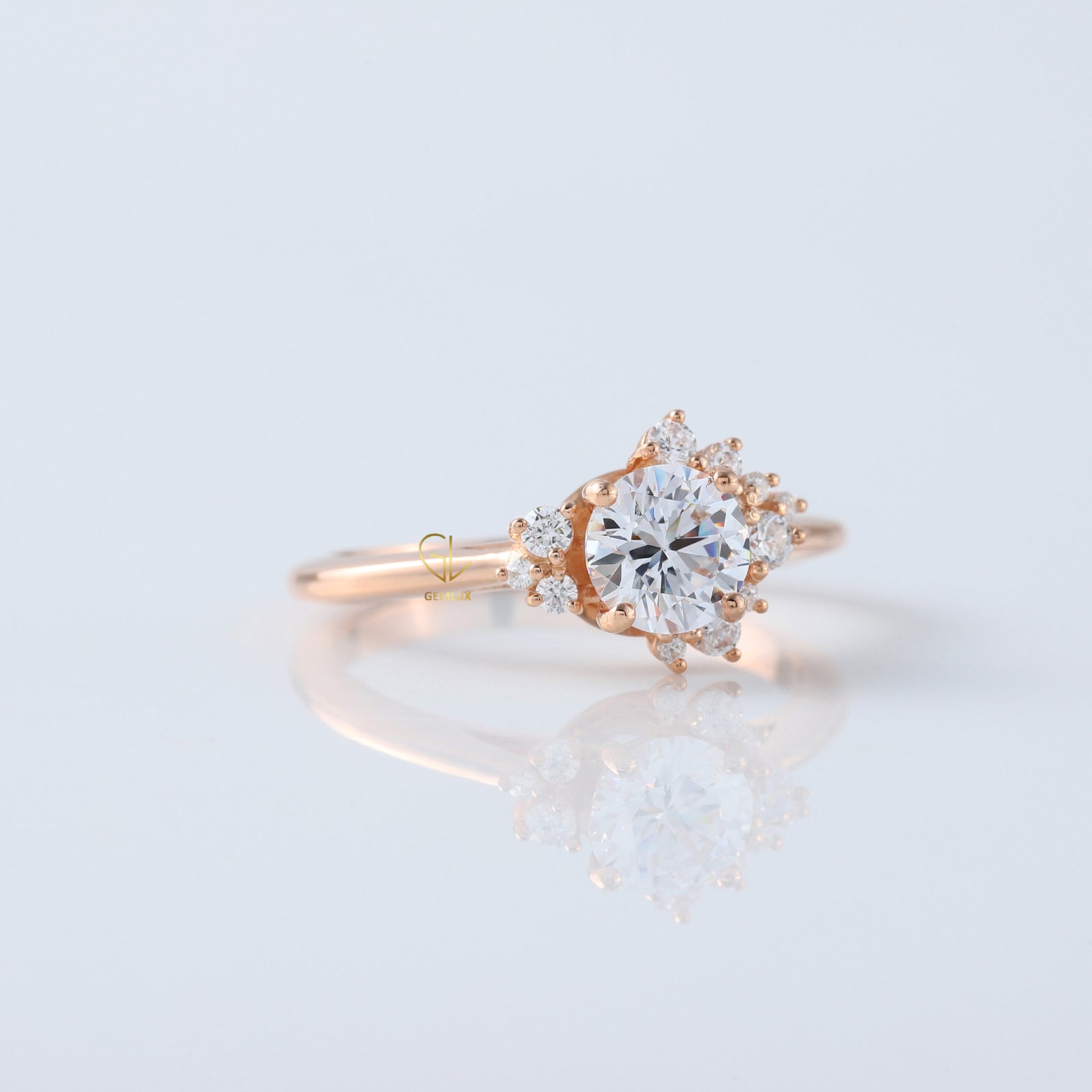 IGI Certified Round Cut Lab Grown Diamond Cluster Ring