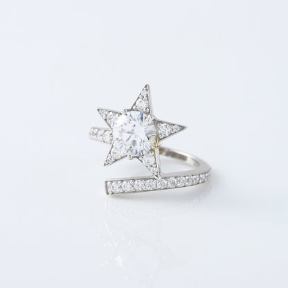 IGI Certified Round Cut Lab Grown Diamond Star Shape Ring