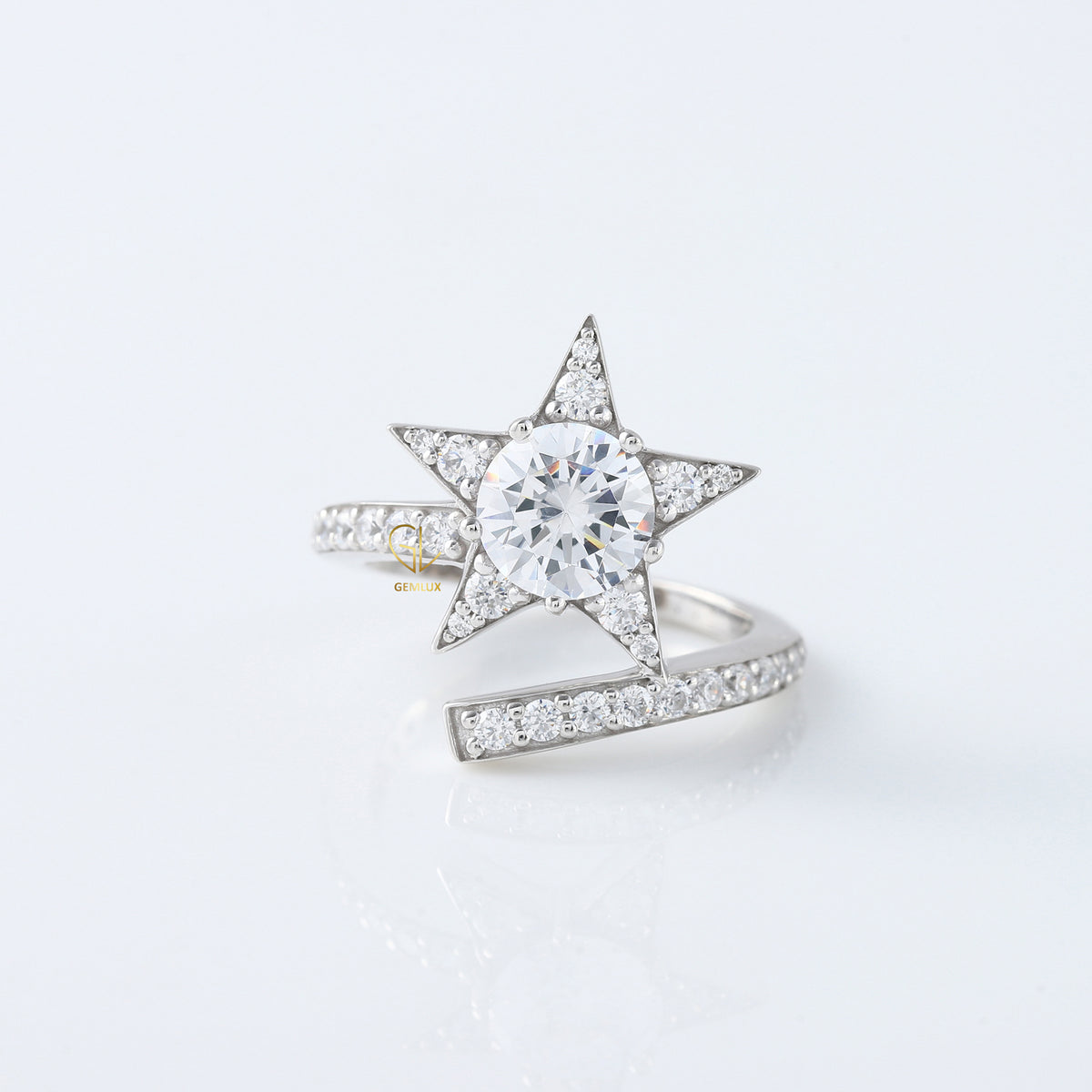 IGI Certified Round Cut Lab Grown Diamond Star Shape Ring