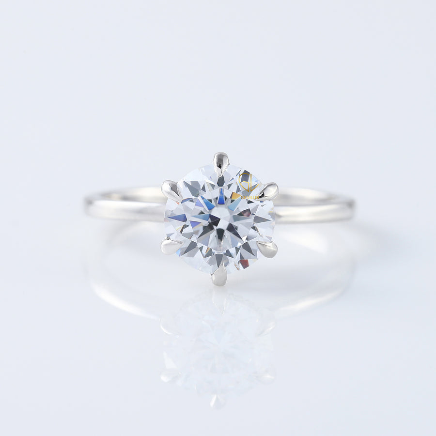 IGI Certified Round Cut Lab Grown Hidden Halo Solitaire Ring