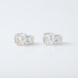 IGI Certified Round Cut Lab Grown Two Stone Earrings