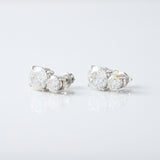 IGI Certified Round Cut Lab Grown Two Stone Earrings
