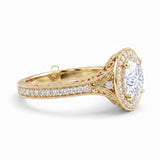 Round Hearts & Arrows Lab Grown Diamond Halo Engagement Ring 