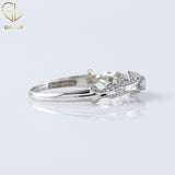 Art Deco Vintage Style Three Stone Wedding Ring